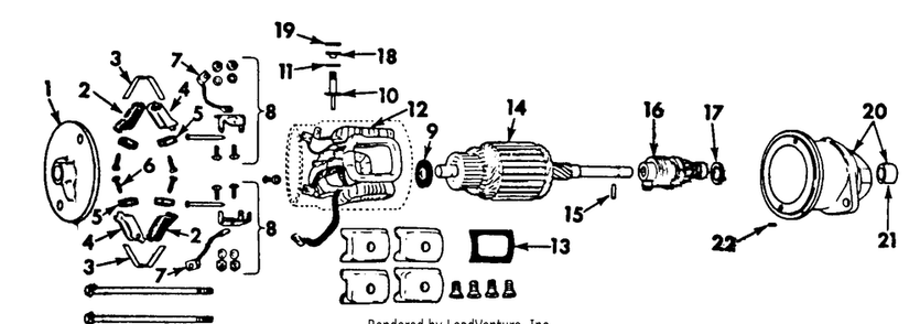 Cranking Motor - Delco Remy - 12 Volt Diagram and Parts List for CUB185  Cub Cadet Lawn Tractor